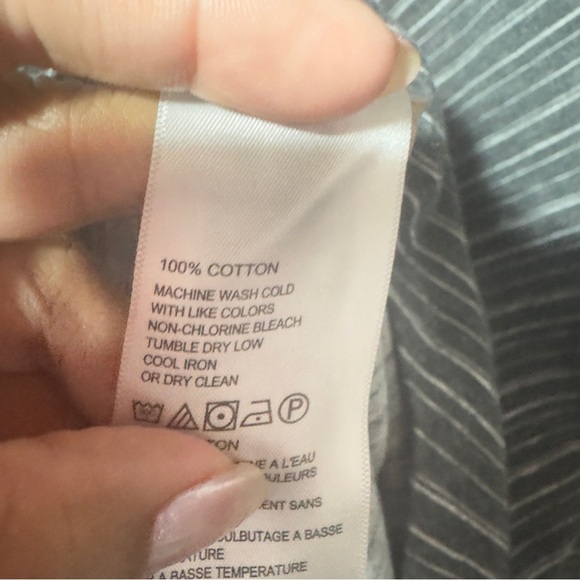 Tommy Bahama Diagonal Stripe 3/4 Sleeve Shirt Gray Women Size M - Picture 5 of 6